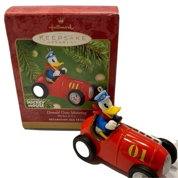 Vintage Hallmark Keepsake 2001 Donald Goes Motoring Mickey &Co Die-cast Ornament - Picture 1 of 8